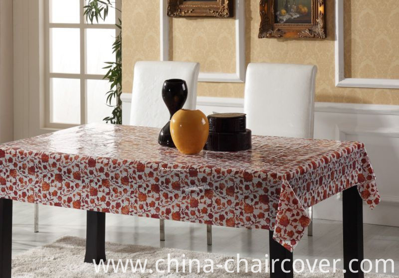 Vinyl Table Cloth Plastic Transparent PVC Printed Transparent Tablecloth